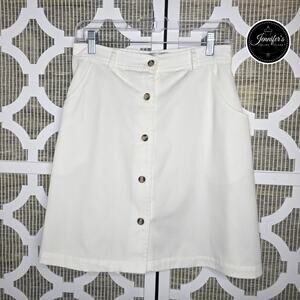 Karen Scott White Button Front Casual Skort Size 12